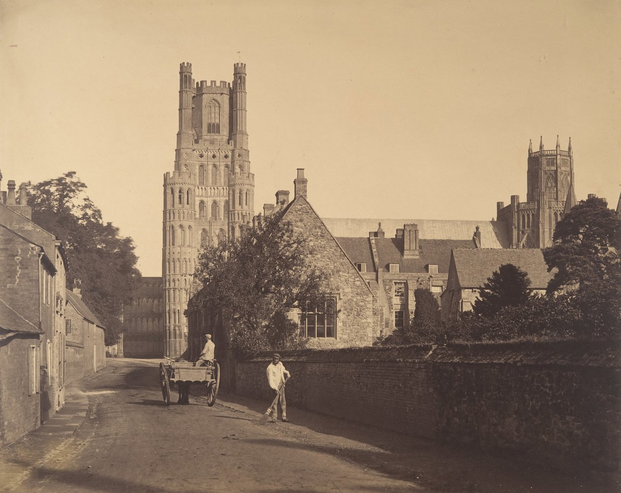 Cattedrale di Ely, dalla Grammar School, 1857 da Roger Fenton