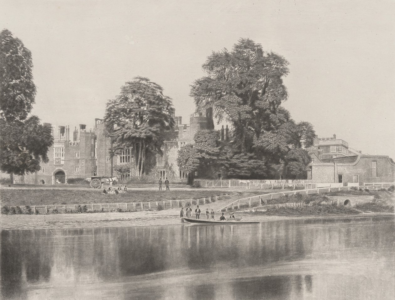 Hampton Court sul Tamigi da Roger Fenton