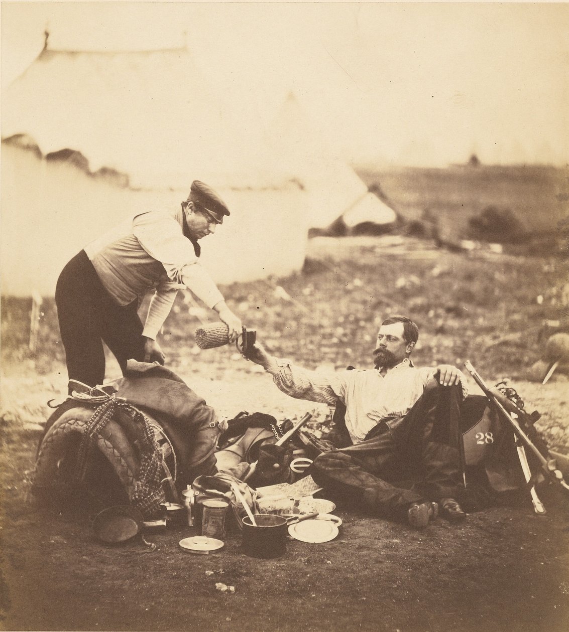 Tenente colonnello Hallewell, la sua giornata di lavoro è finita. da Roger Fenton