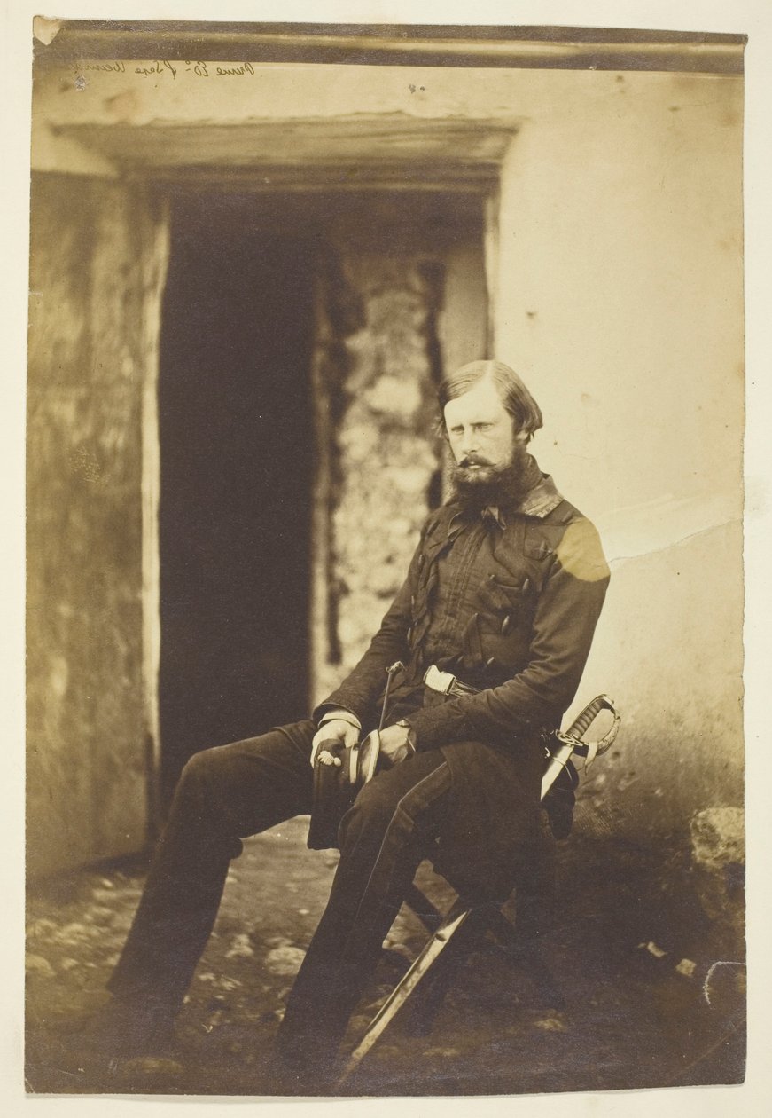 Il principe Edoardo di Sassonia-Weimar, fotografato sul campo, Crimea da Roger Fenton