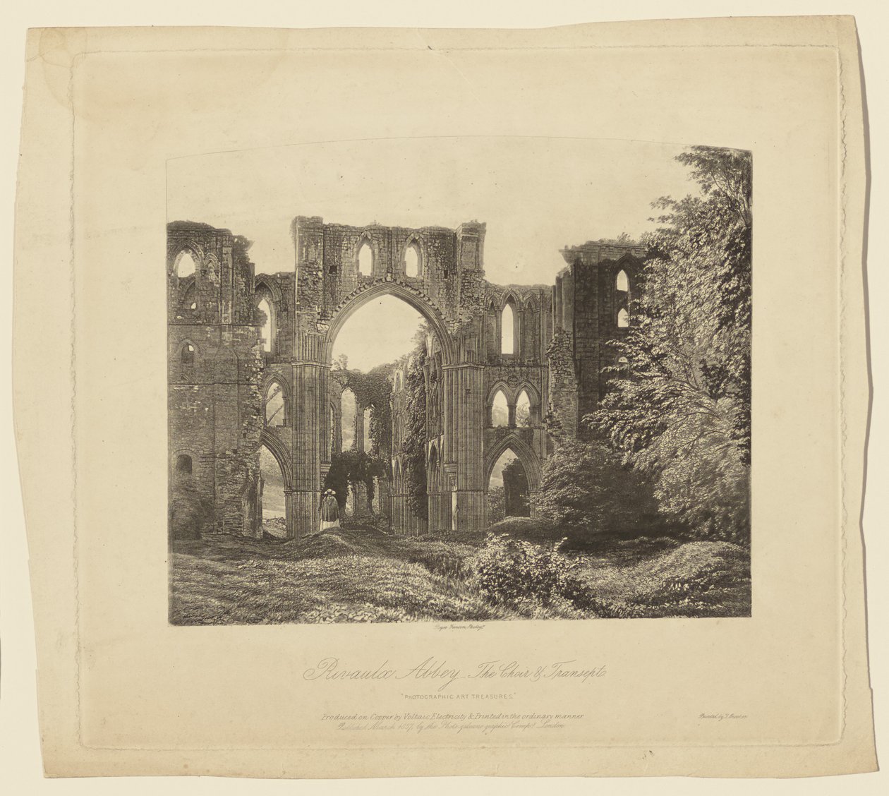 Abbazia di Rivaulx, il coro e il transetto da Roger Fenton