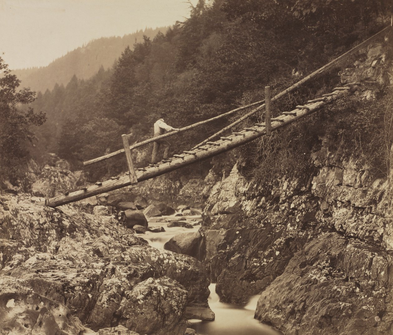 Il ponte dei minatori, sul Llugwy, Galles del Nord da Roger Fenton