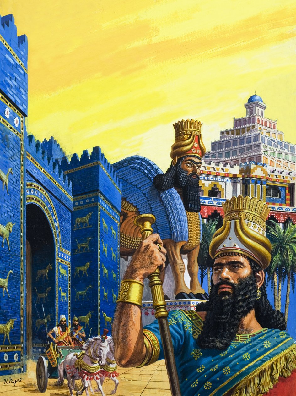 Babilonia la potente (gouache su carta) da Roger Payne