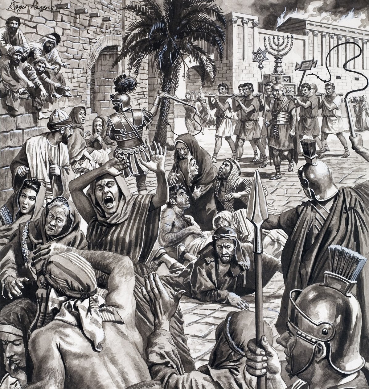 Il contadino combattente, da "Masters of Rome" (gouache su carta) da Roger Payne