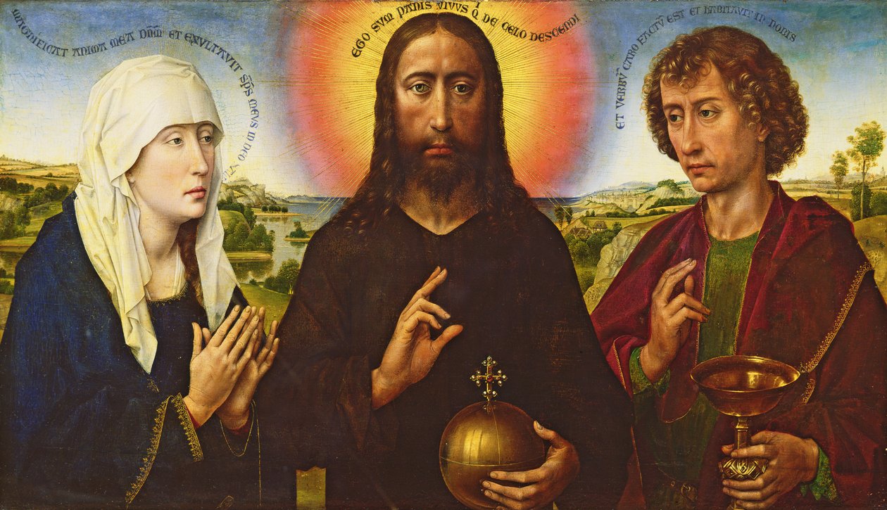 Cristo Redentore con la Vergine e San Giovanni Evangelista, pannello centrale del Trittico della famiglia Braque da Rogier van der Weyden