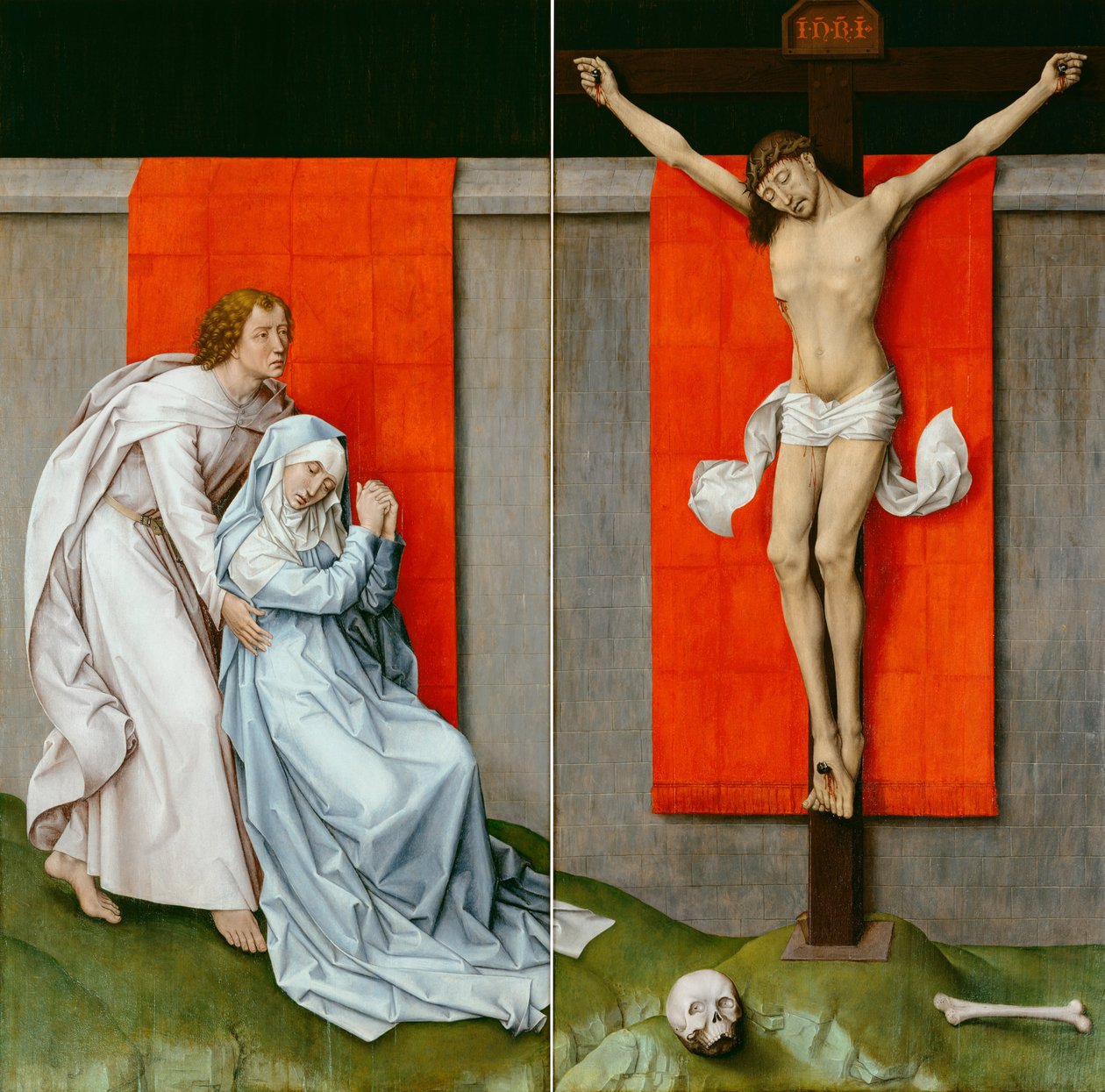 La Crocifissione, con la Vergine e San Giovanni Evangelista in lutto da Rogier van der Weyden
