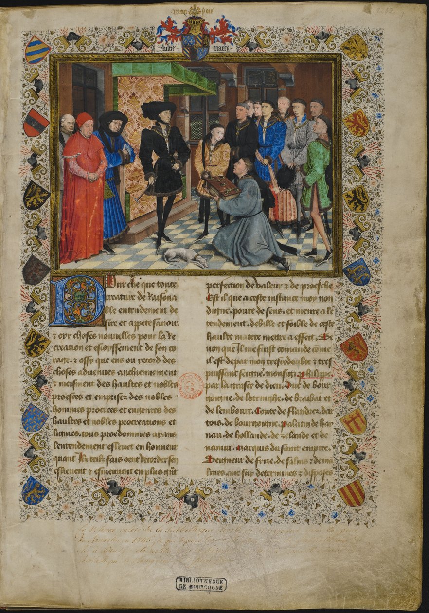 Frontespizio delle Cronache di Hainaut da Rogier van der Weyden
