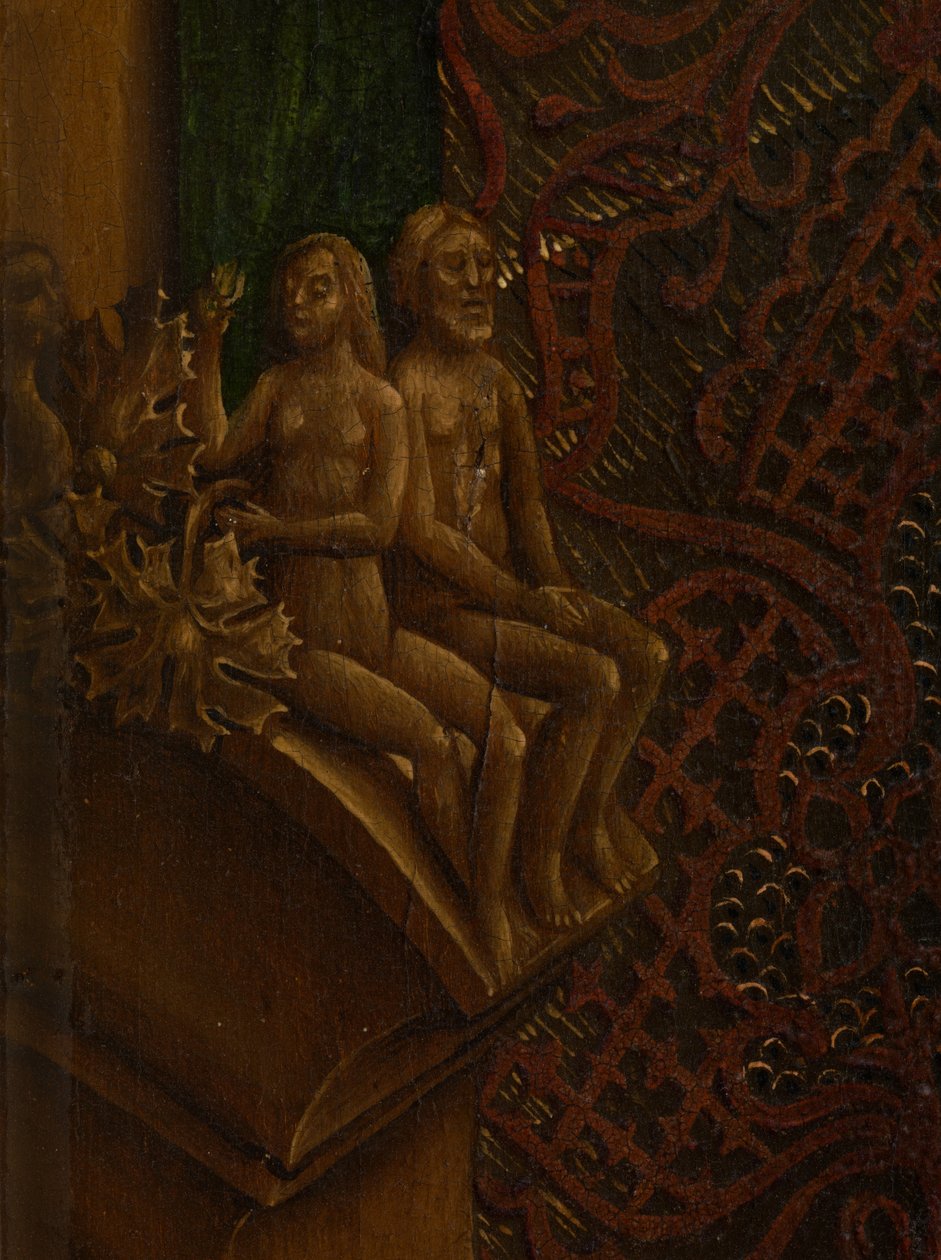 (dettaglio) San Luca che disegna il ritratto della Vergine da Rogier van der (after) Weyden