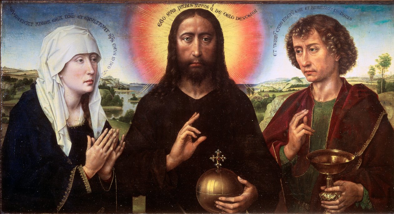 Cristo Redentore tra la Vergine e San Giovanni Evangelista (Trittico Braque) da Rogier van der Weyden