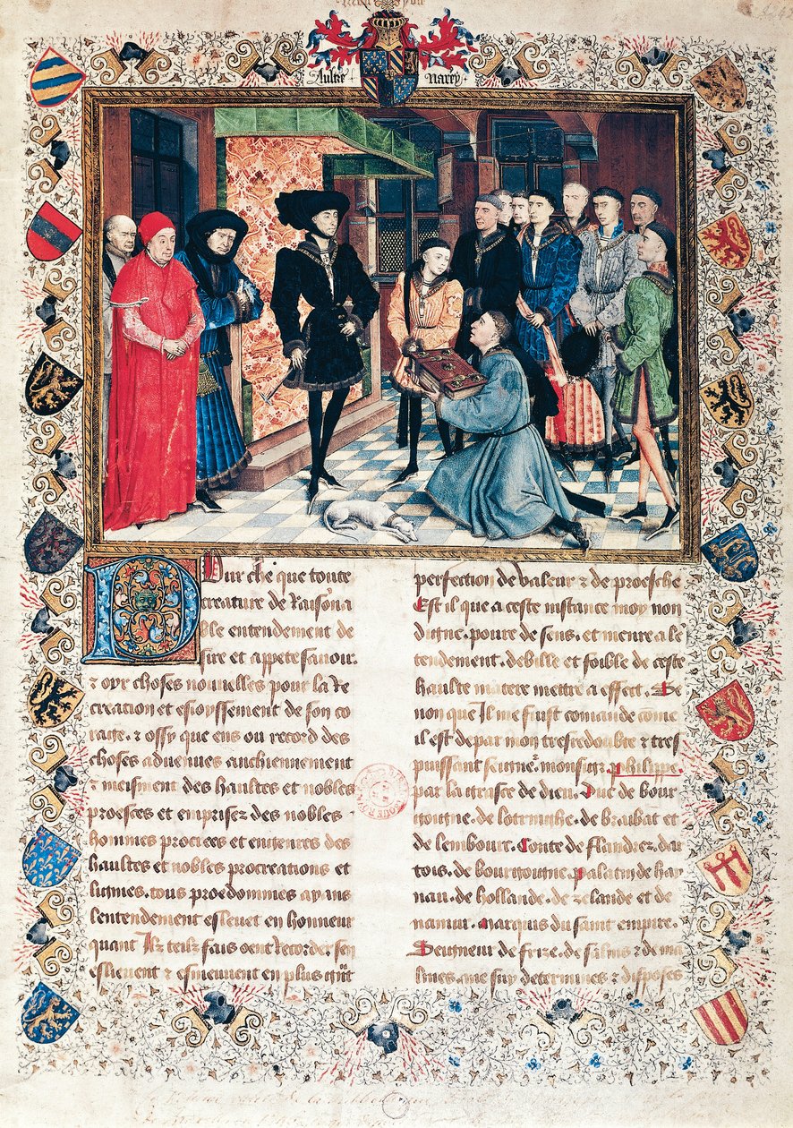 Presentazione delle Cronache di Hainaut al Duca di Borgogna Filippo il Buono da Rogier van der Weyden
