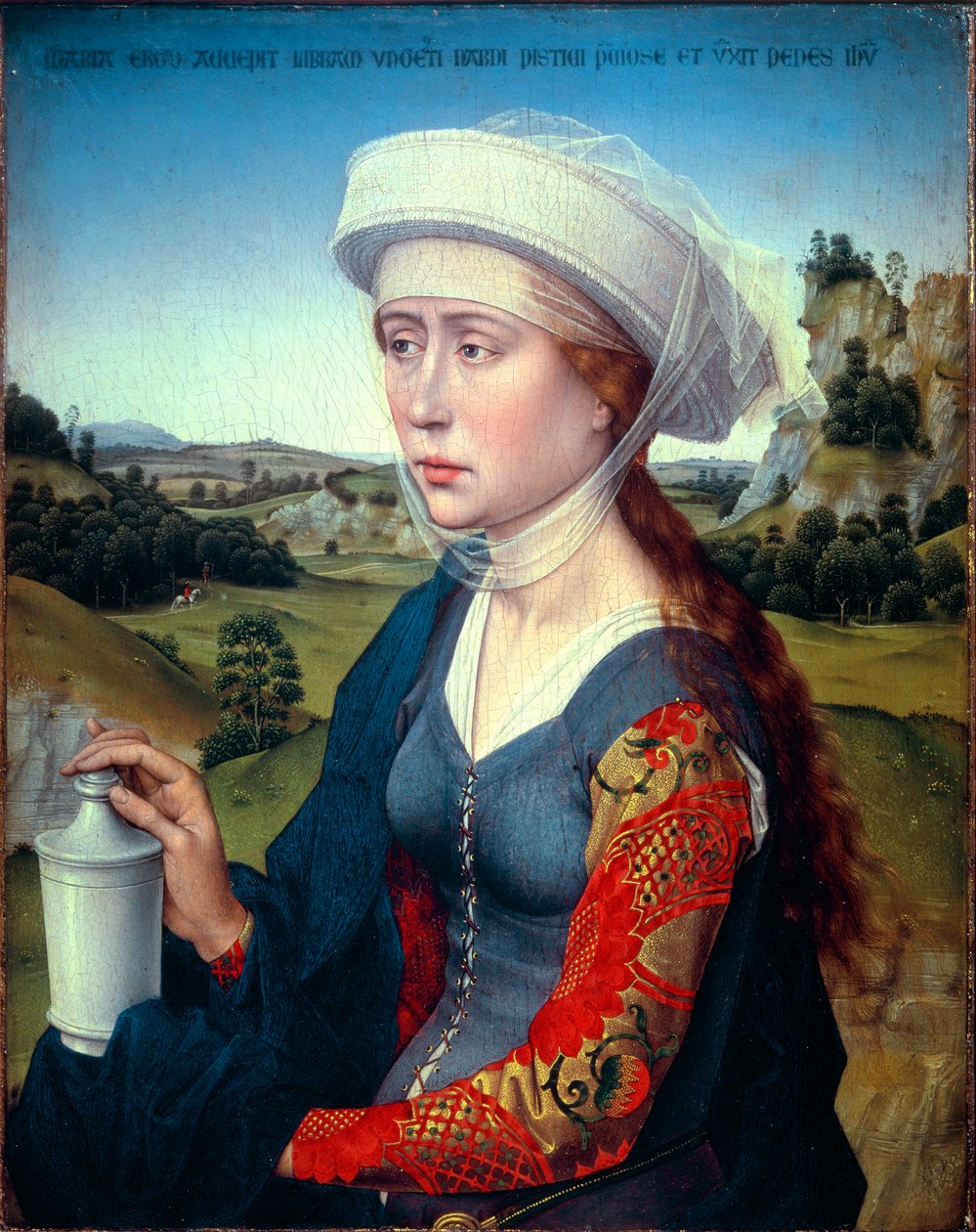 Trittico della famiglia Braque: Rappresentazione di Santa Maria Maddalena (pannello destro del trittico Braque), ca 1450 da Rogier van der Weyden