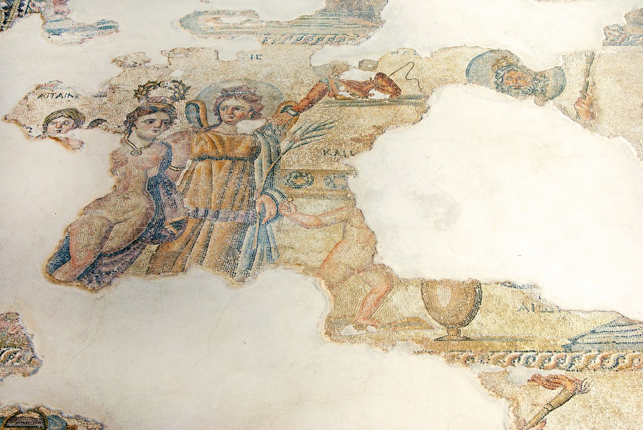 Un concorso di bellezza tra Cassiopea e le Nereidi giudicato da Aion, Casa di Aion, Paphos, Cipro da Roman