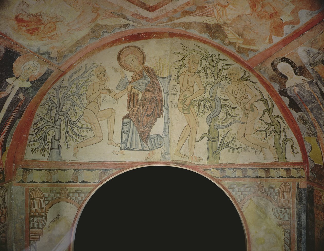 Adamo ed Eva, da una cappella romana ricostruita da Roman