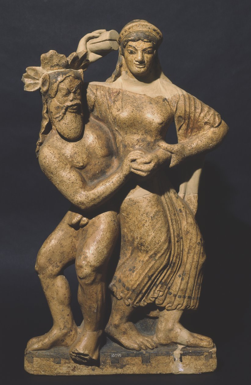 Antefissa raffigurante una menade e un satiro, Satricum da Roman