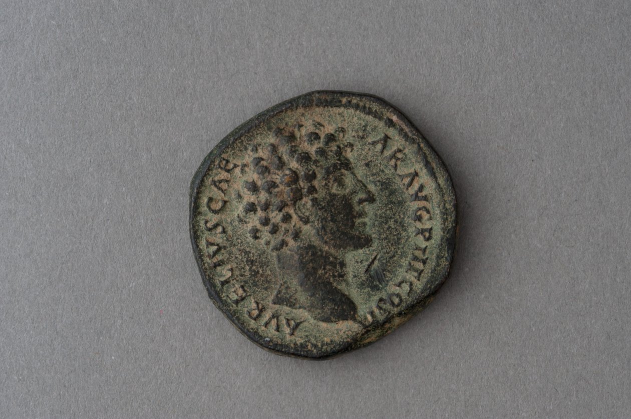 Moneta di Marco Aurelio (bronzo) da Roman