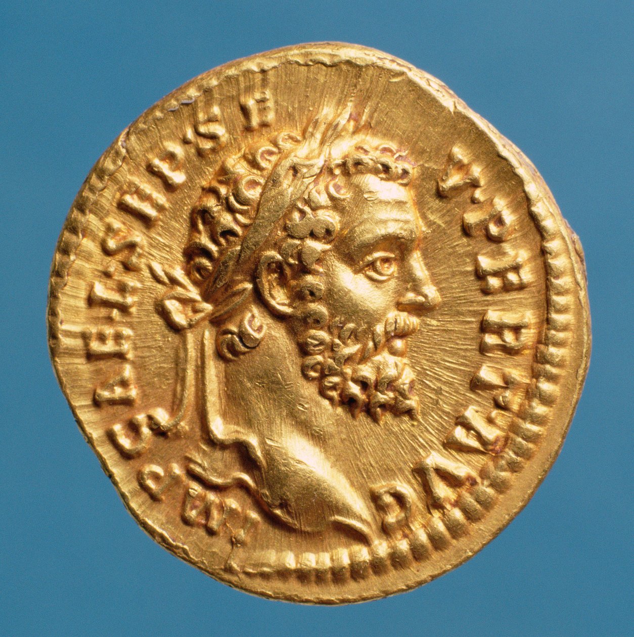Aureo (dritto) di Settimio Severo (193-211) con corona d