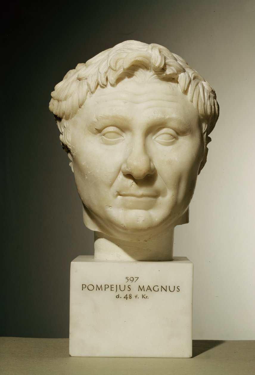 Busto di Pompeo (106-48 a.C.) c.60 a.C. (marmo) da Roman