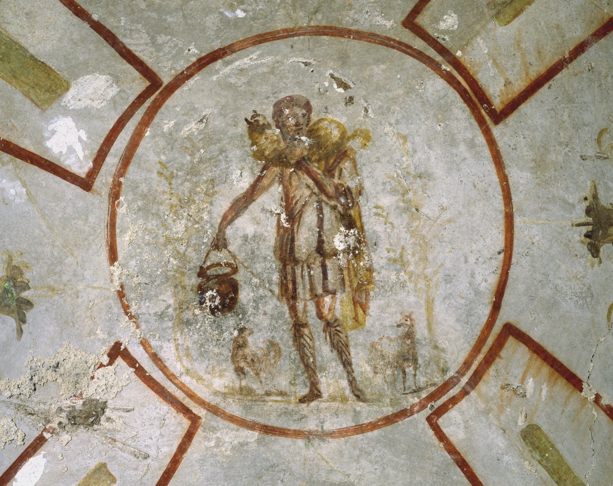 Soffitto della Cappella del Buon Pastore, Catacombe di San Callisto, Roma da Roman