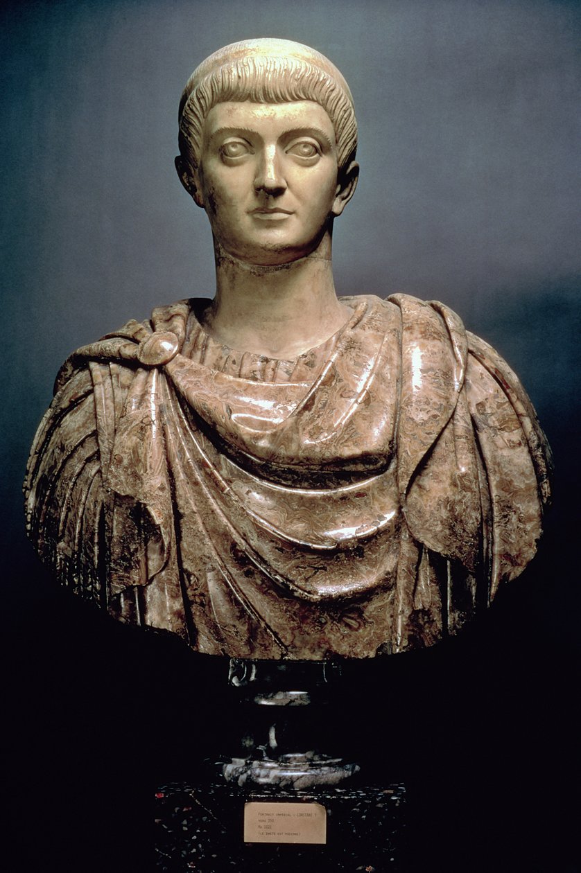 Costantino I (c.274-337) c.350 d.C. (marmo) da Roman