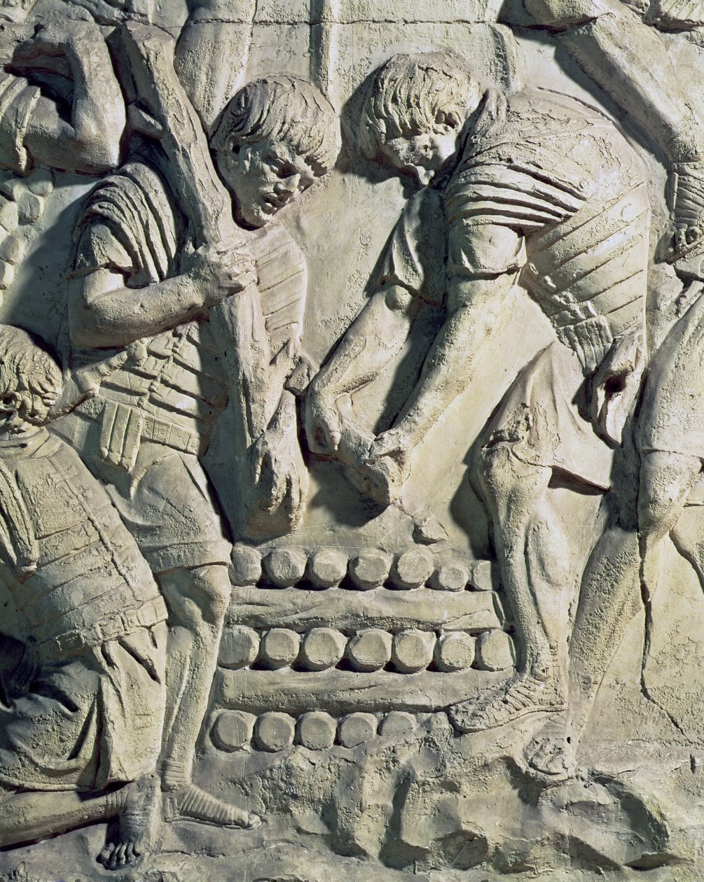 Costruzione di fortificazioni durante la campagna contro i Sarmati, dettaglio da un calco della colonna di Traiano da Roman