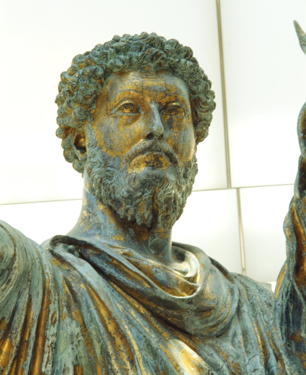 Dettaglio della statua equestre di Marco Aurelio da Roman