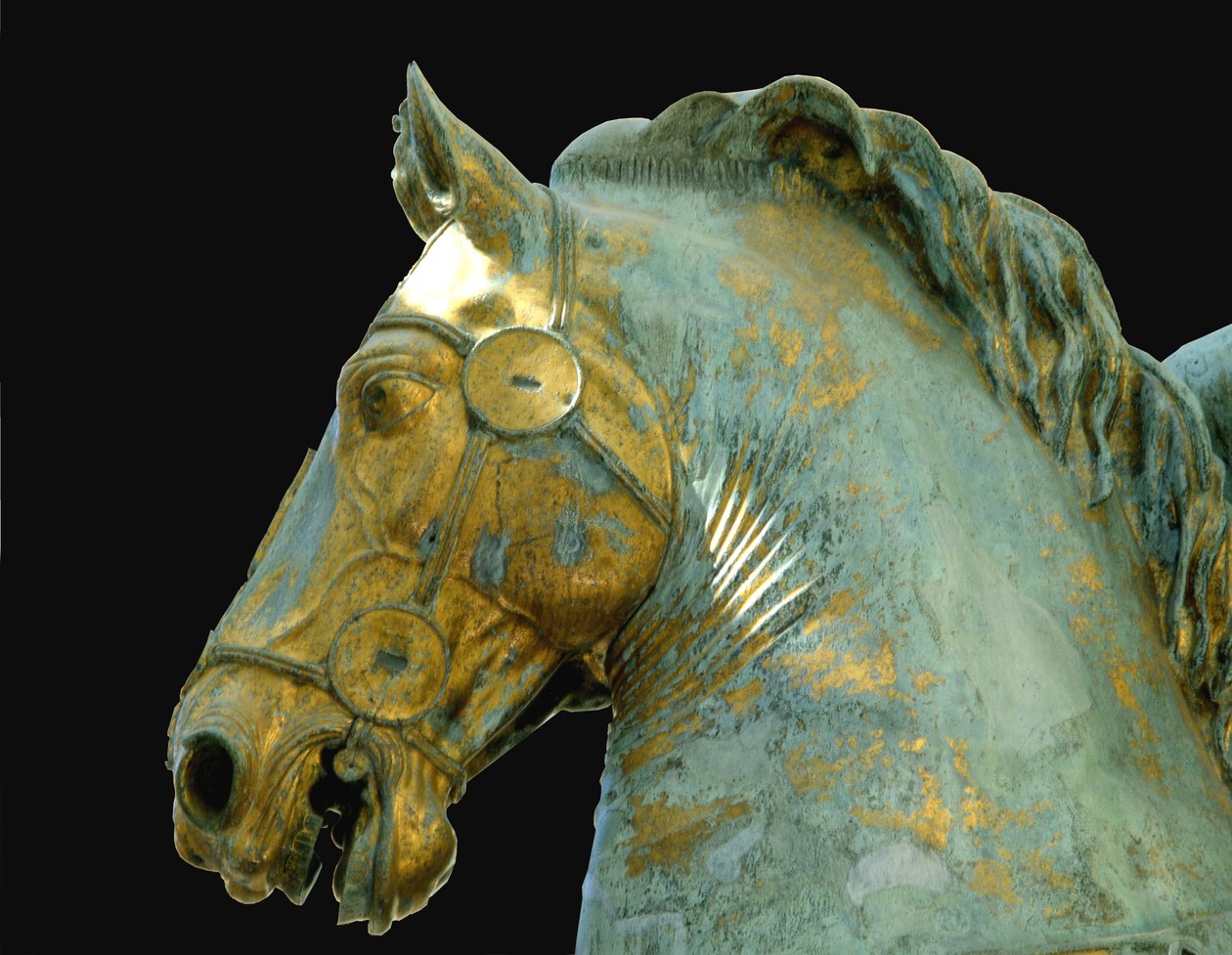Dettaglio della statua equestre di Marco Aurelio da Roman