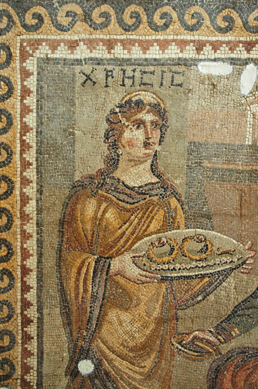 Dettaglio del mosaico di Chresis, da Daphne da Roman