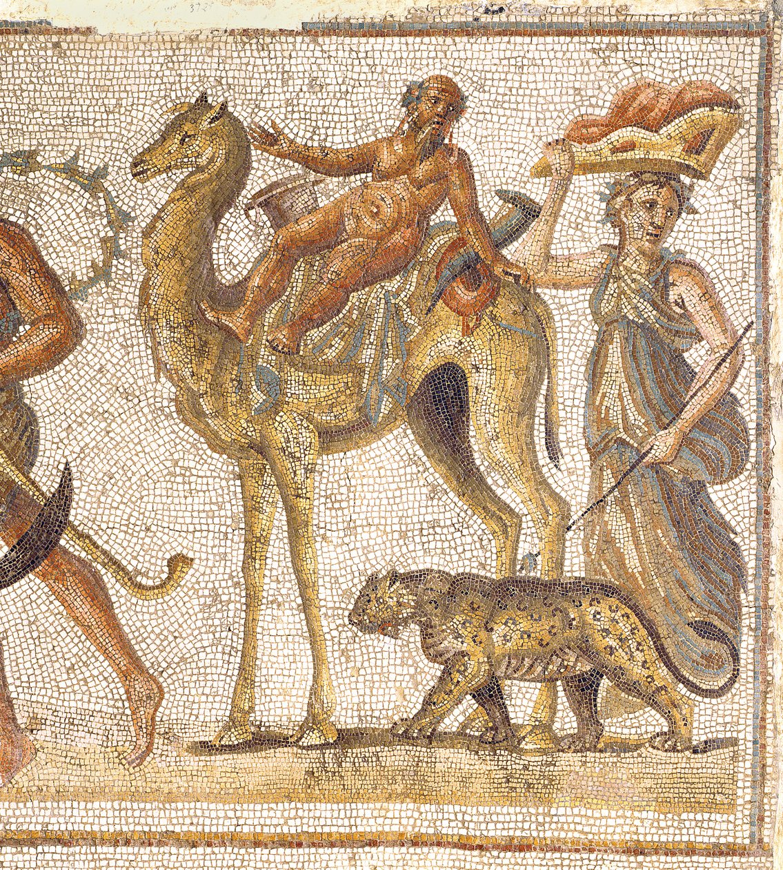 Processione Dionisiaca, da El-Jem Thysdrus (dettaglio di Sileno che Cavalca un Cammello) da Roman