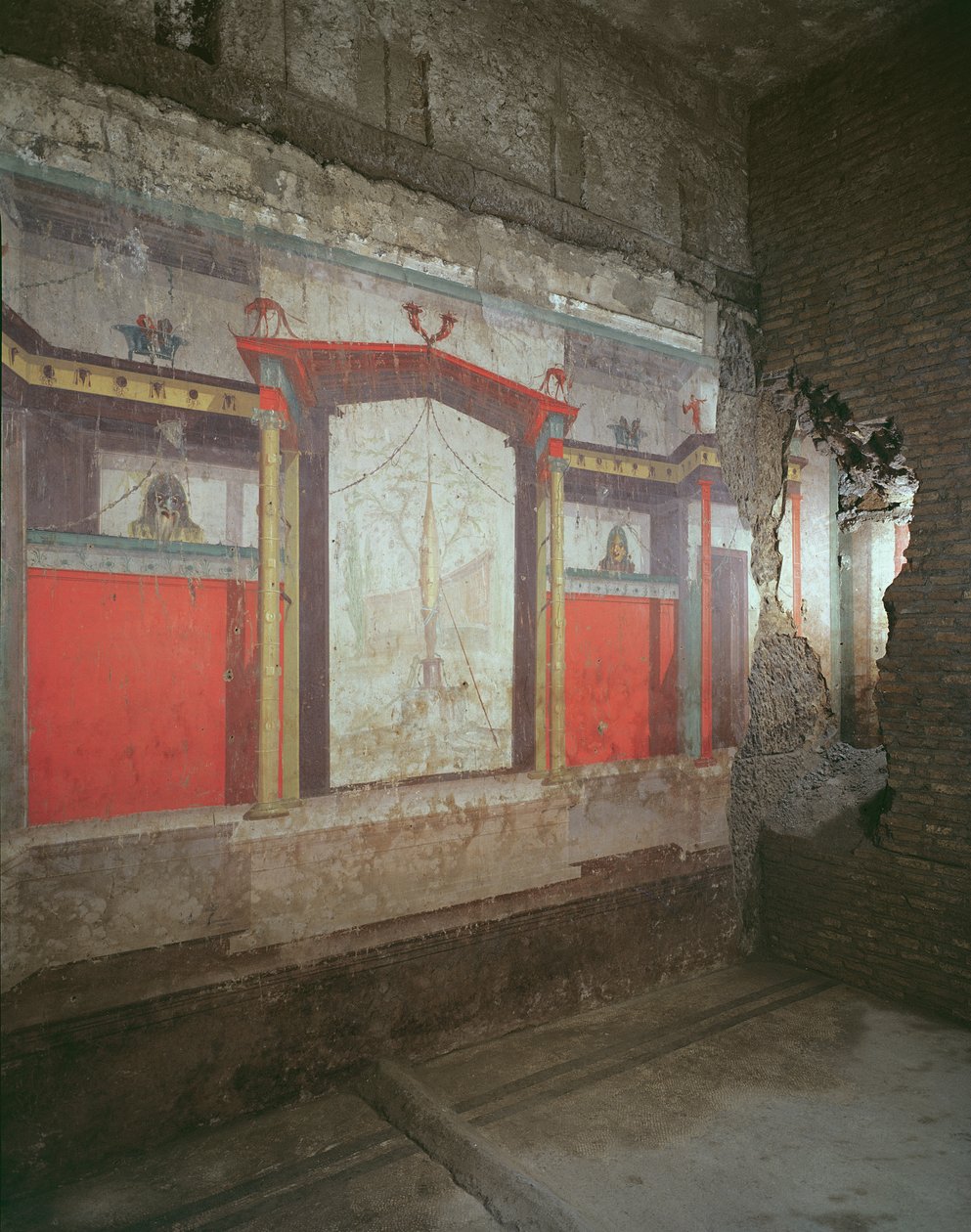 Vista interna della casa con affreschi datati dal 25 a.C. al 25 d.C. da Roman