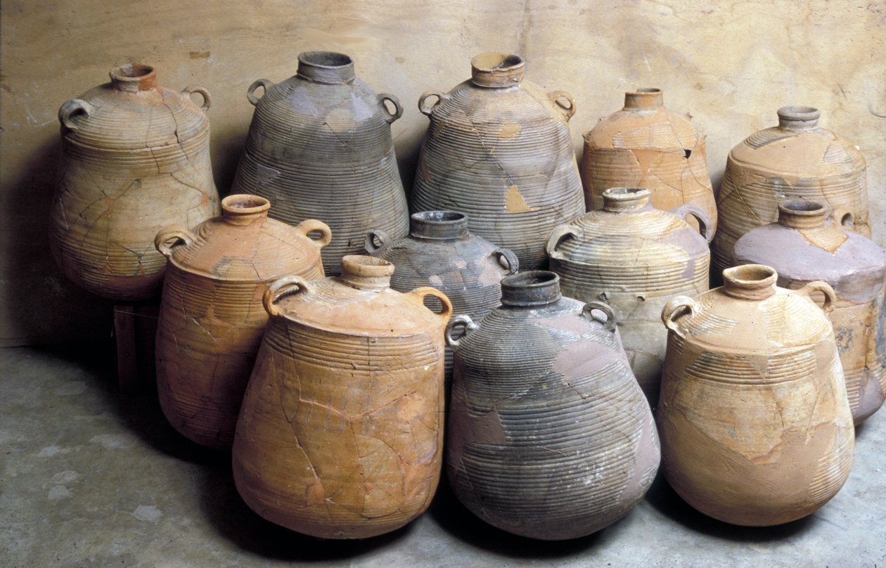 Grandi vasi di stoccaggio da Gerusalemme da Roman