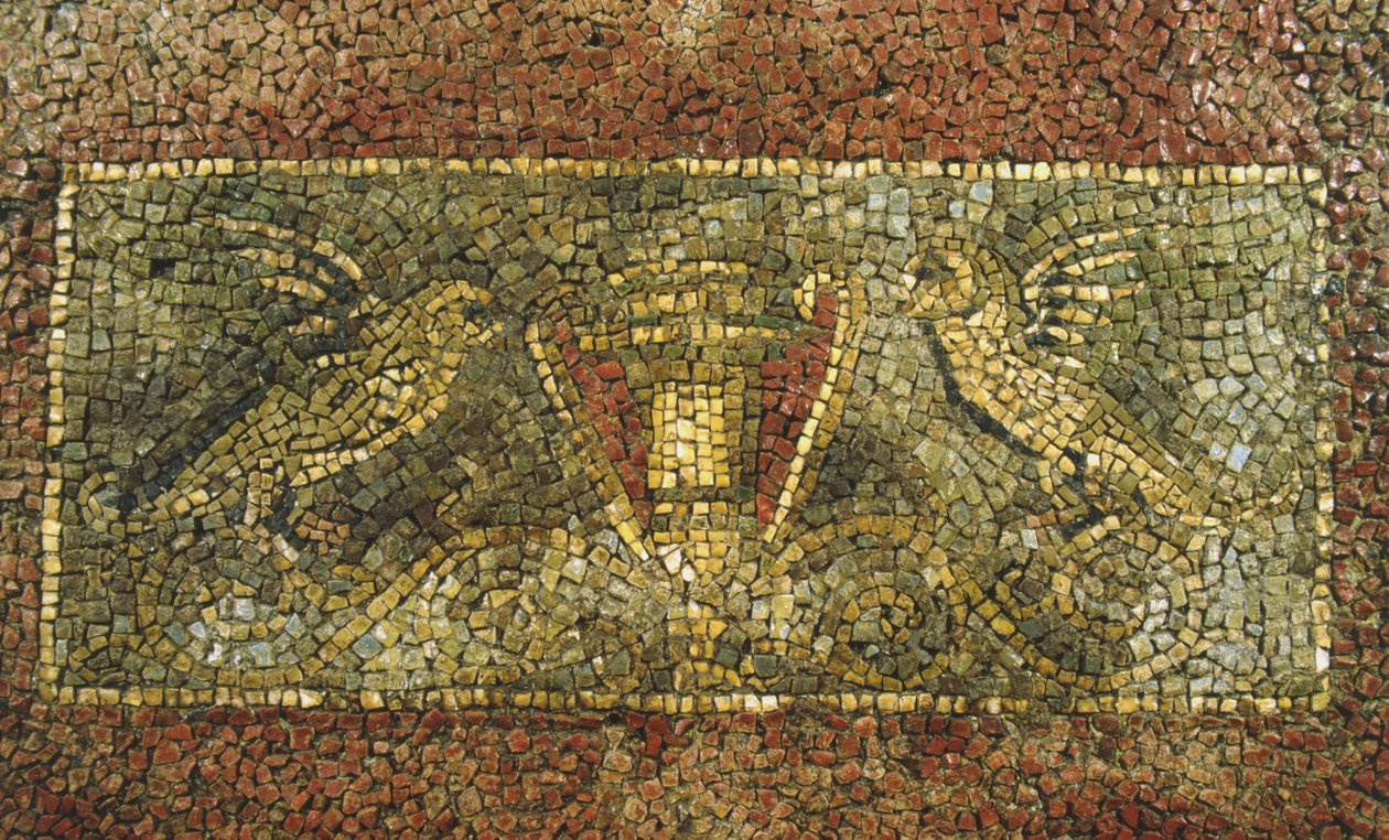 Mosaico da un antico edificio sotto la caserma dei Corazzieri al Quirinale, Roma da Roman