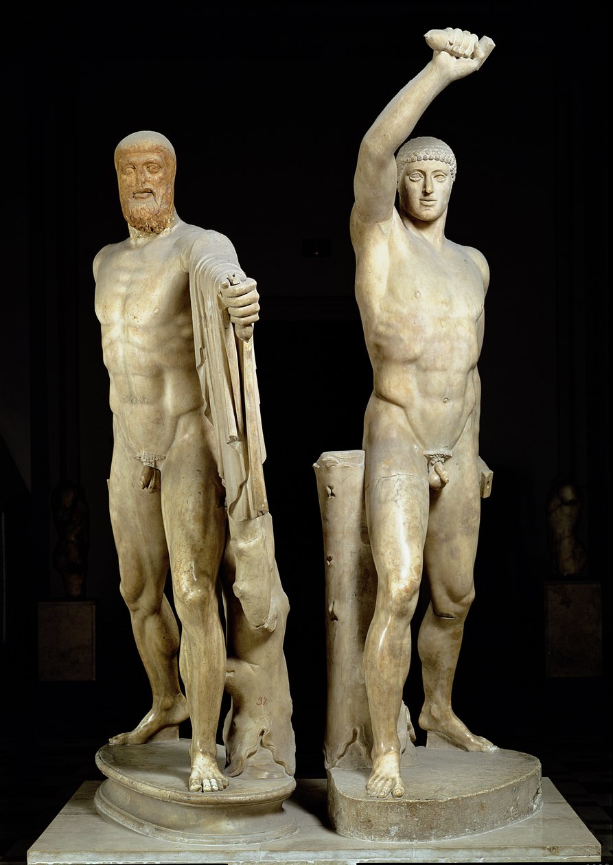 I tirannicidi, copia romana di un originale greco di Kritios e Nesiotes, c.477 a.C., dalla Collezione Farnese da Roman