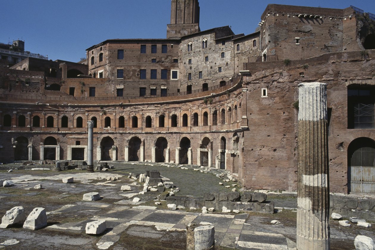 Veduta del Foro di Traiano, costruito 107-112 da Roman