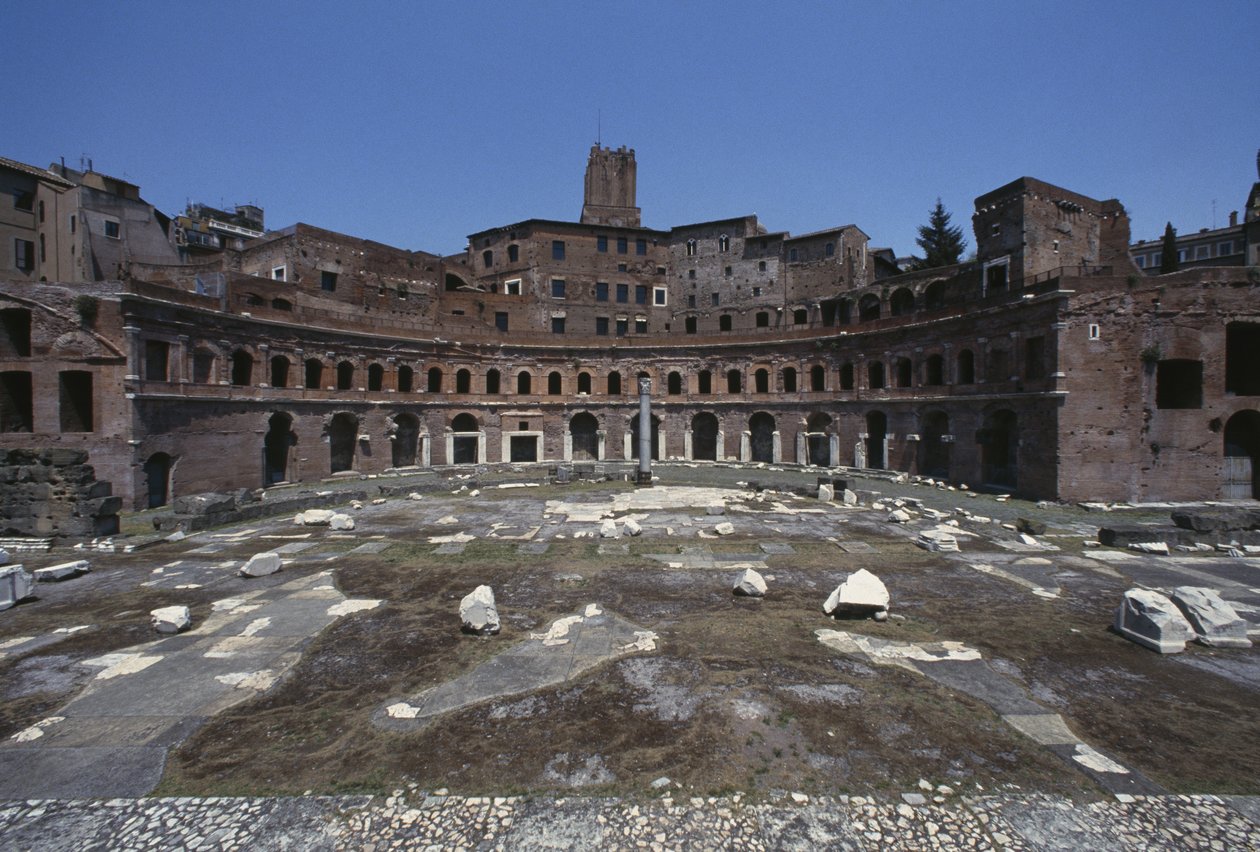 Veduta del Foro di Traiano, costruito 107-112 da Roman