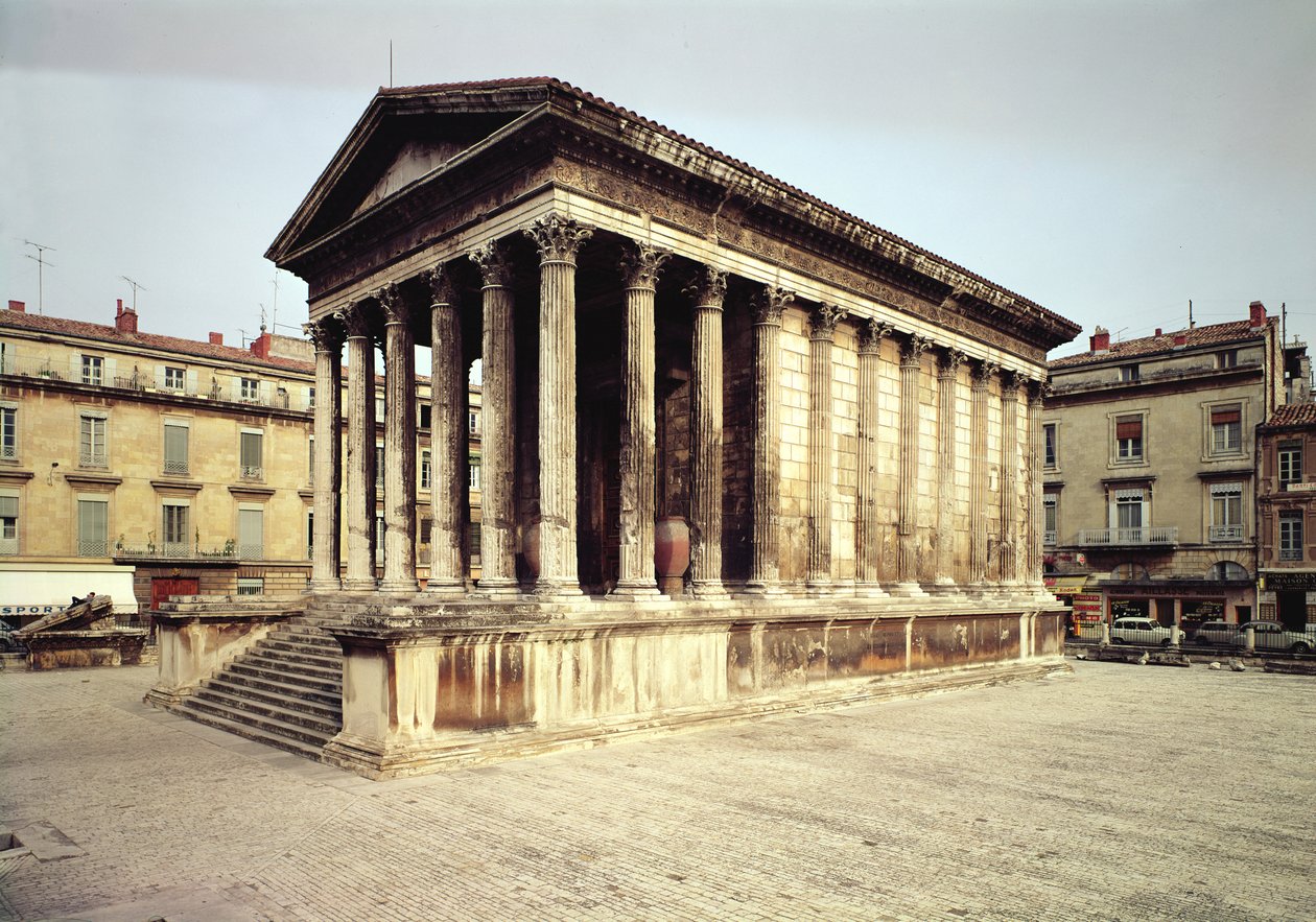 Vista della Maison Carrée, c.19 a.C. da Roman