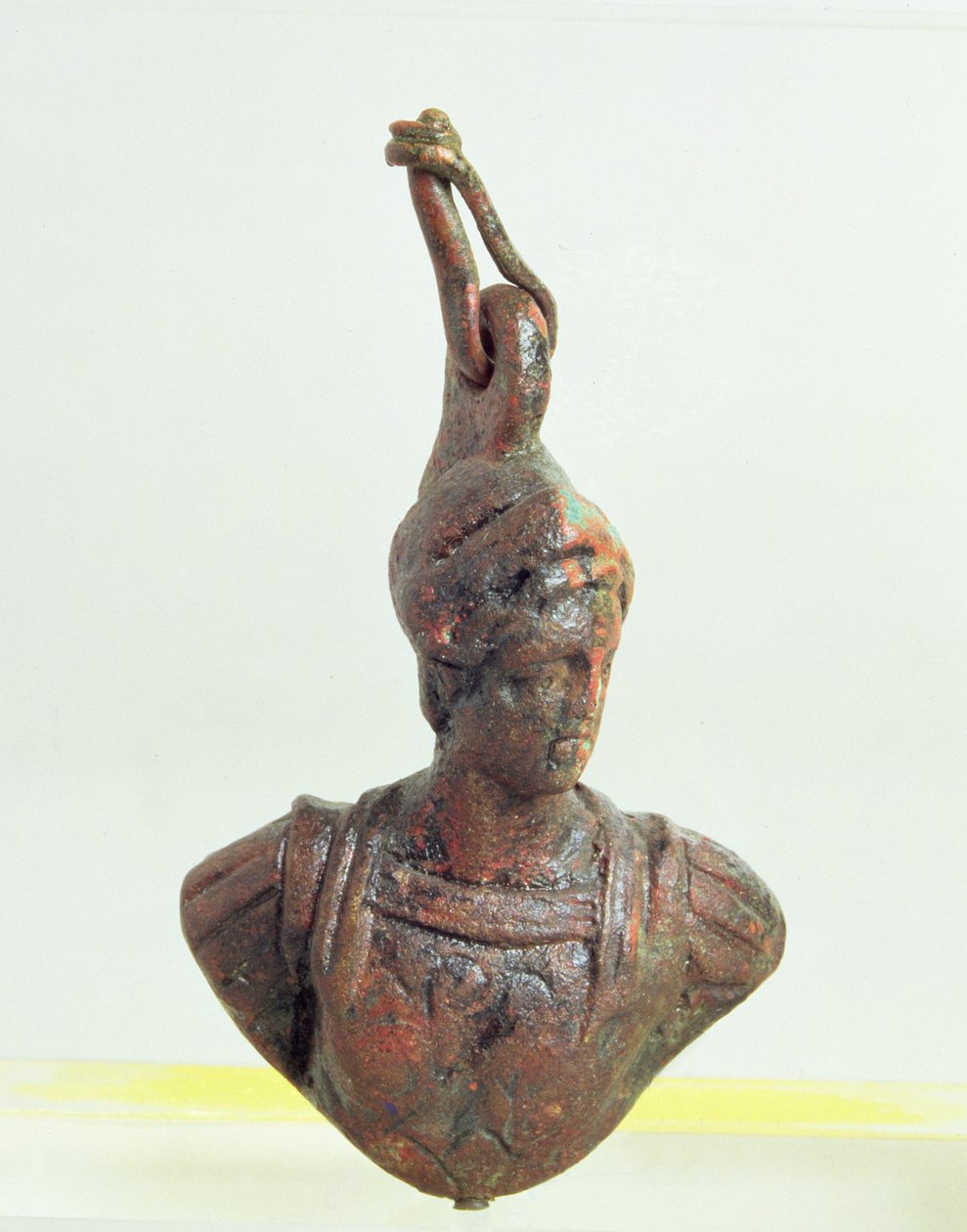 Peso per bilance a forma di busto di Minerva, Romano da Roman