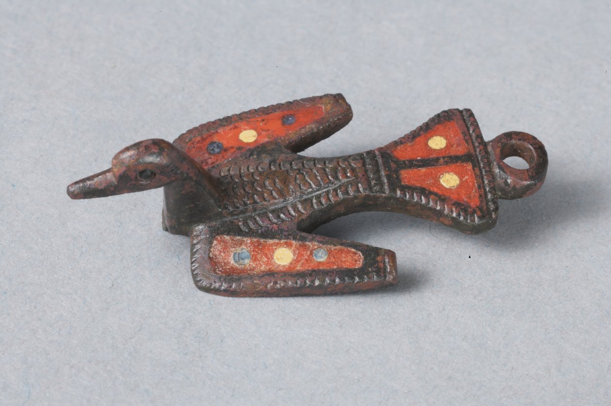 Fibula zoomorfa gallo-romana di un uccello (bronzo e smalto) da Roman Imperial Period