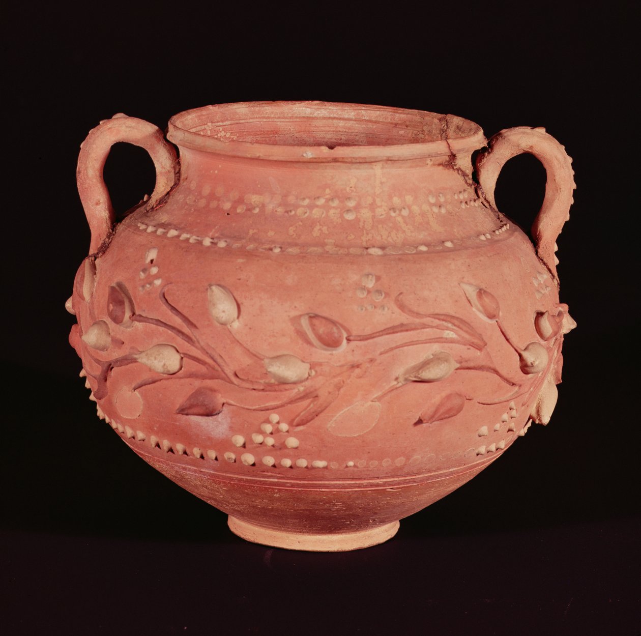 Ciotola con decorazione a slip, trovata a Coptos, Alto Egitto da Roman Period Egyptian