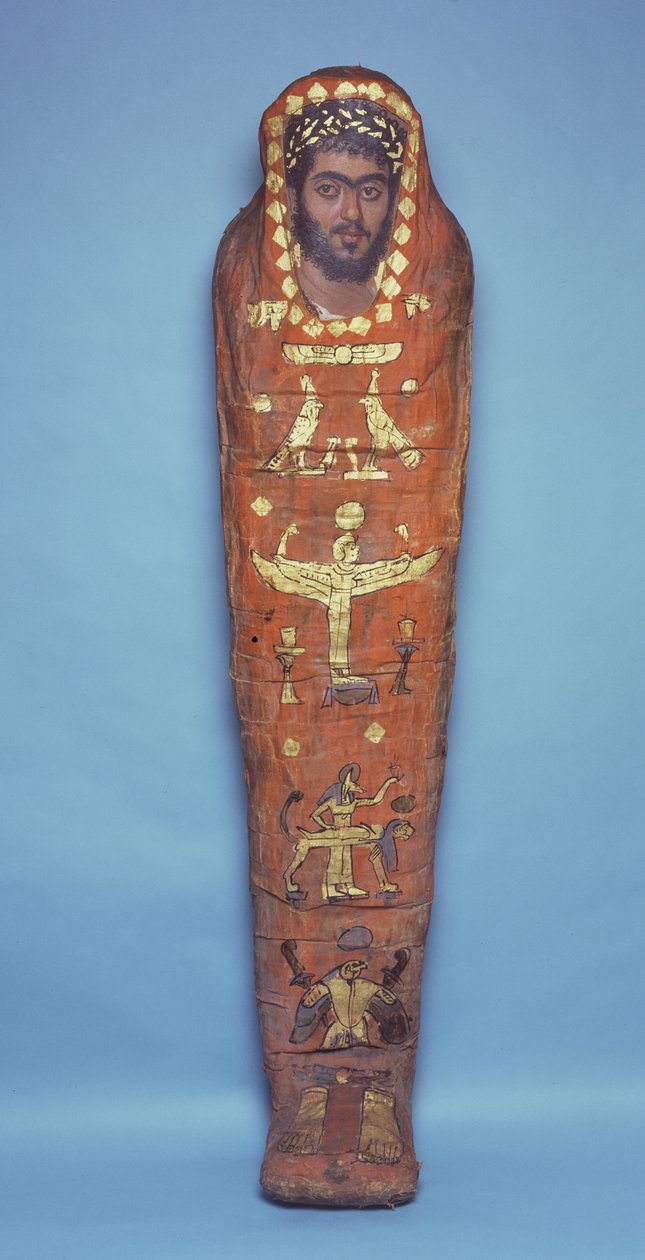 Mummia di un giovane uomo, con ritratto encaustico, da El-Hibeh da Roman Period Egyptian