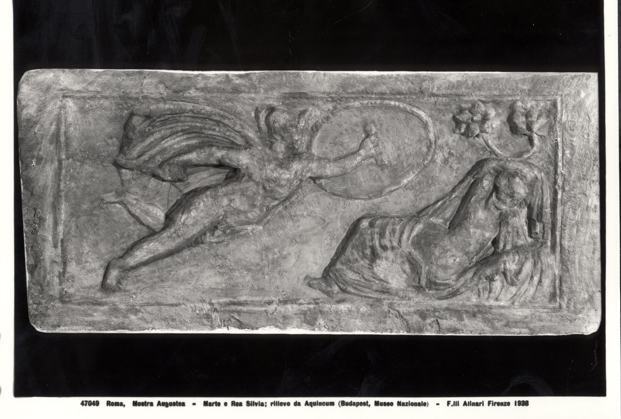 Marte appare a Rea Silvia, da un rilievo trovato ad Aquincum da Roman Roman