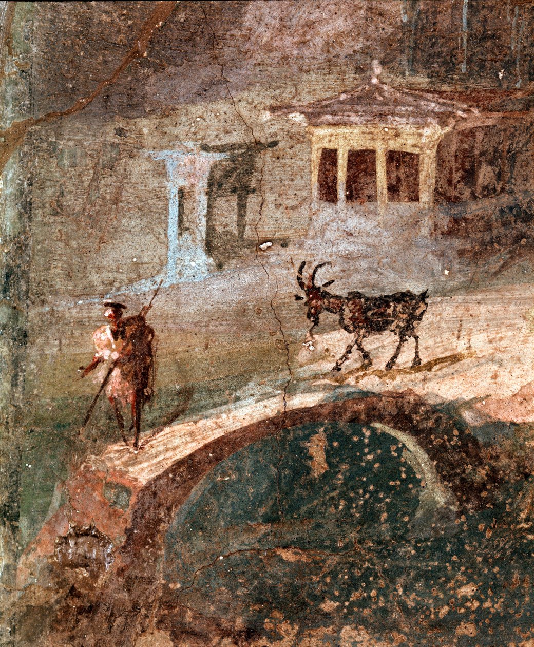 Un uomo con la sua capra (affresco) da Roman