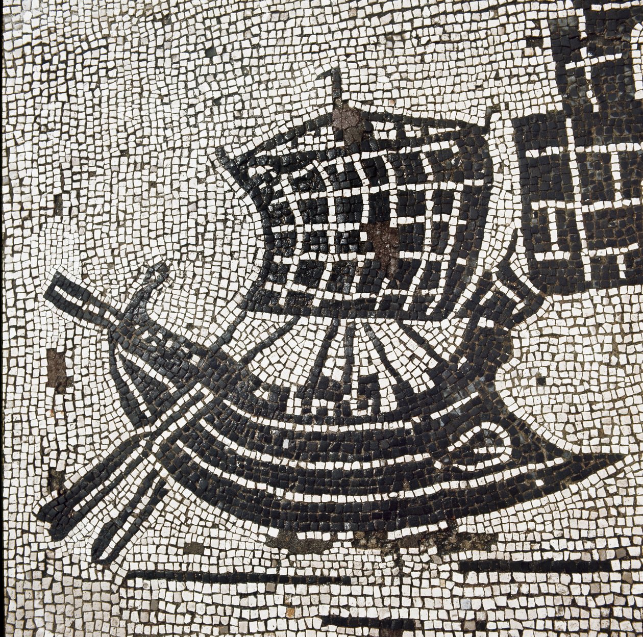 Una nave nel porto di Ostia (mosaico) da Roman