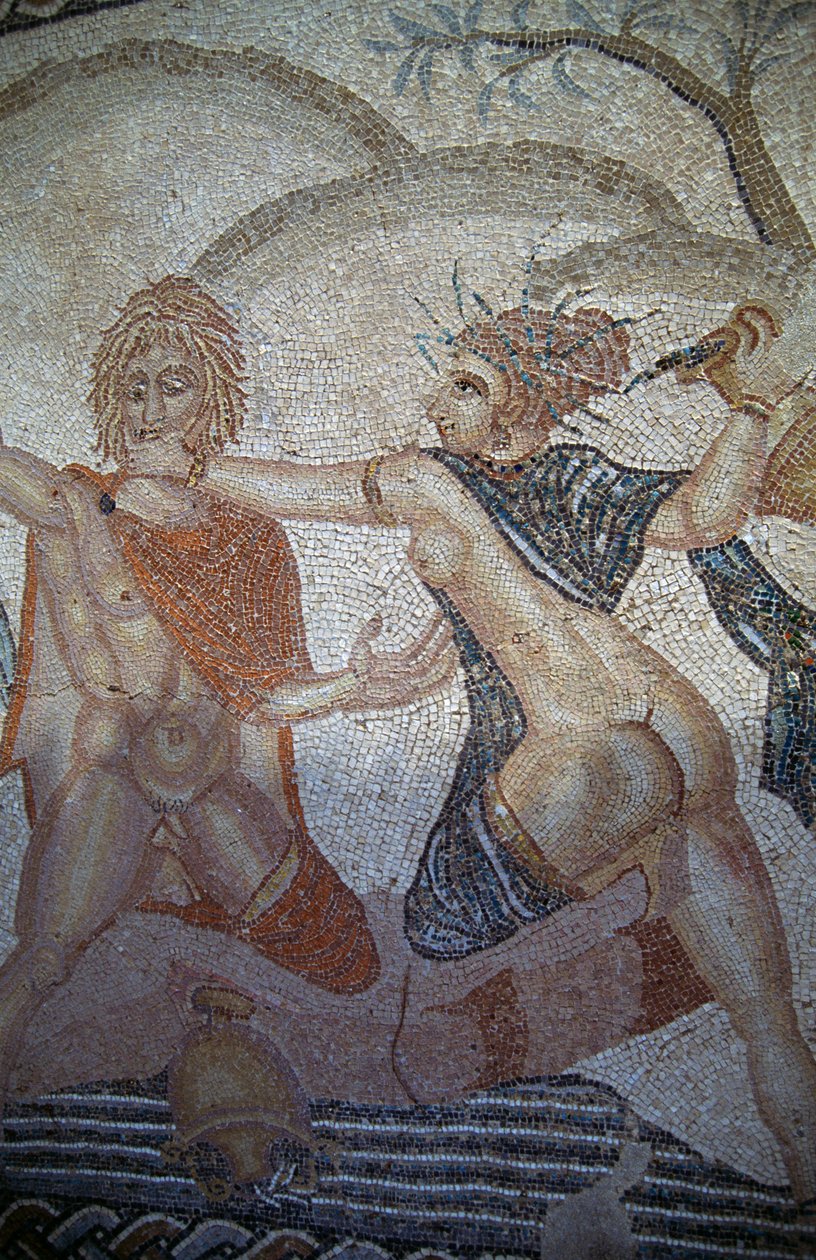 Rapimento di Ila da parte delle Ninfe, mosaico nella Casa di Venere nella città romana di Volubilis da Roman