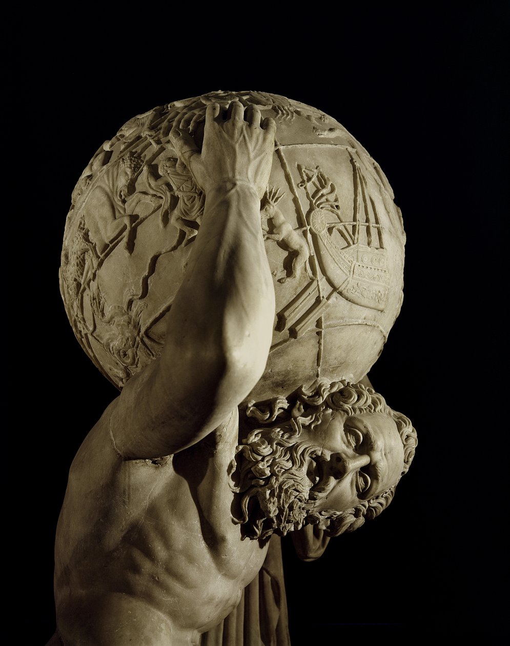 Atlante, copia di un originale ellenistico greco (dettaglio) da Roman