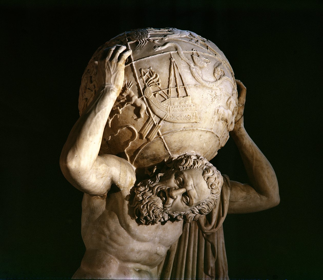 Atlante, copia di un originale greco ellenistico (dettaglio) da Roman