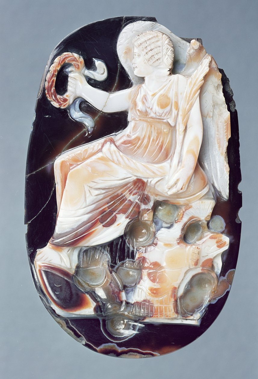 Cammeo raffigurante Giulia Domna come Vittoria, c.200 d.C. da Roman
