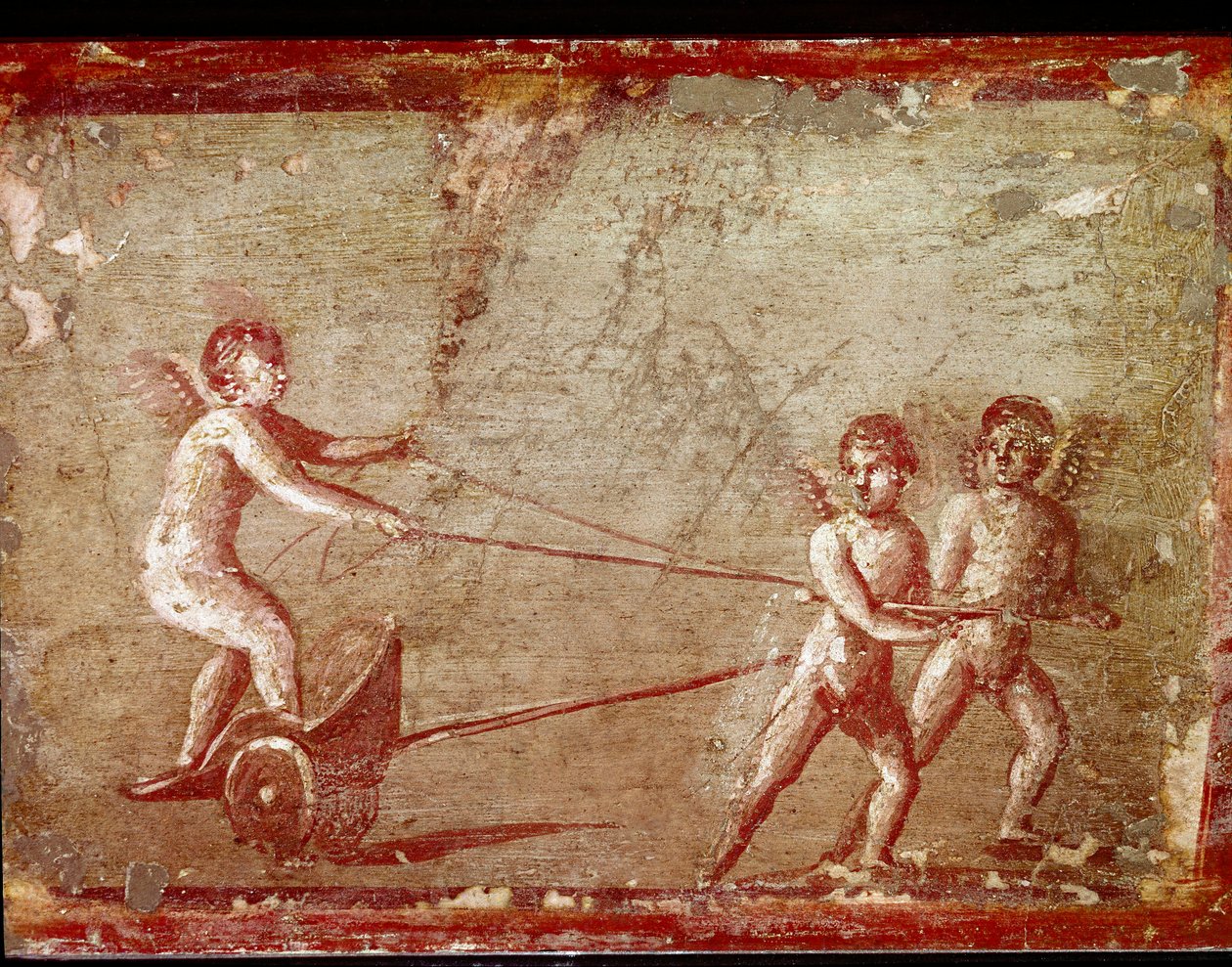 Cupidi che giocano con un carro (affresco) da Roman