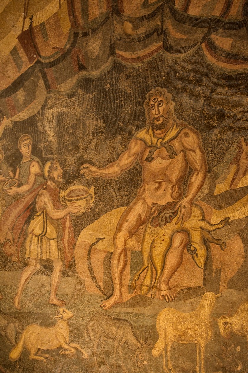 Mosaico del ciclope, Villa Romana del Casale, Piazza Armerina, Sicilia, Italia da Roman