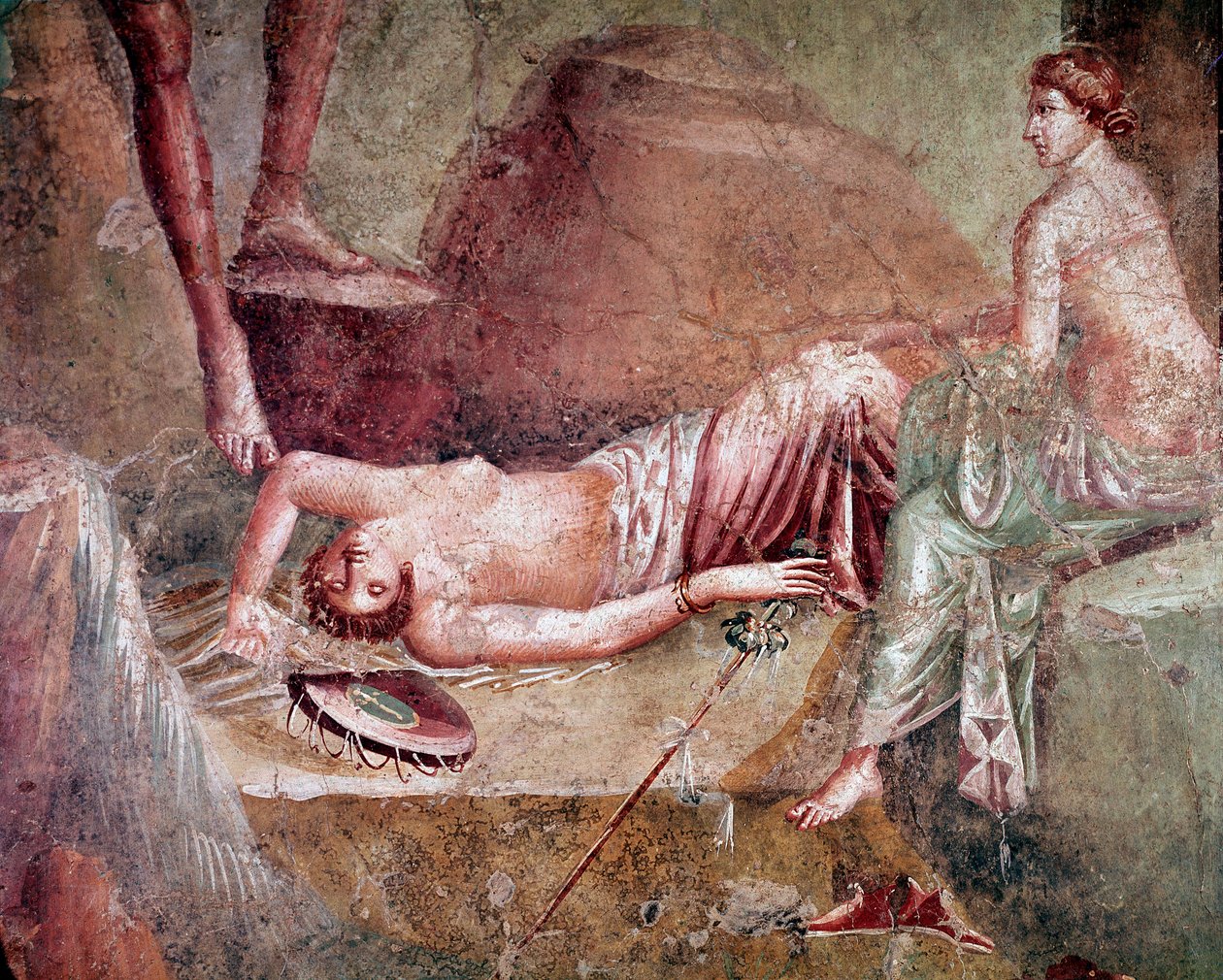 Menade ubriaca addormentata (affresco) da Roman
