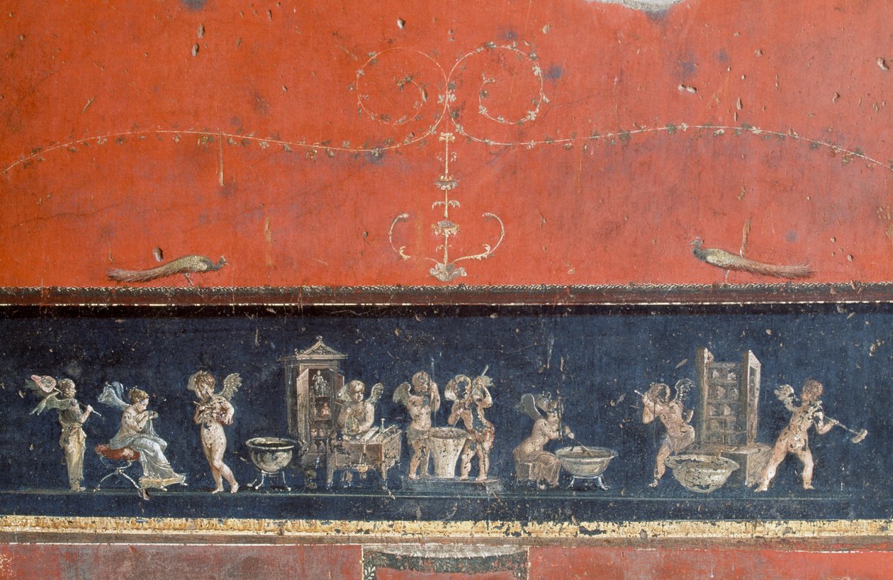 Fregio che raffigura cupidi, Casa dei Vettii, Pompei da Roman